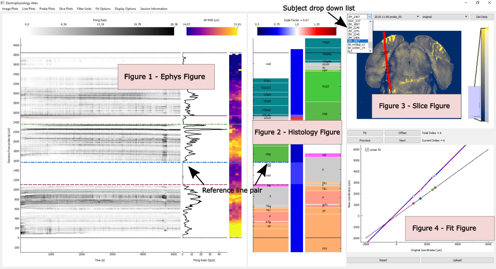 Layout of the Ephys Alignment GUI